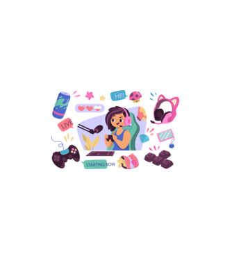 Gamer Girl minta fehér pólón