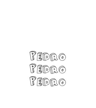 Pedro Pedro felirat minta fehér pólón