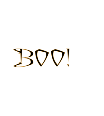 BOO! felirat minta fekete pólón