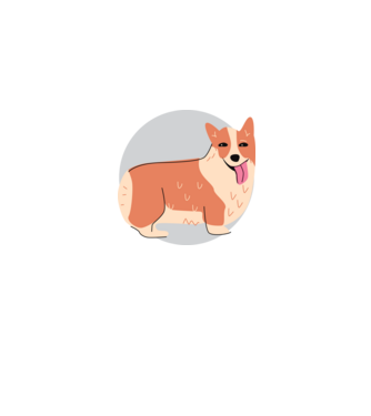 Corgi Kutya minta szürke pólón