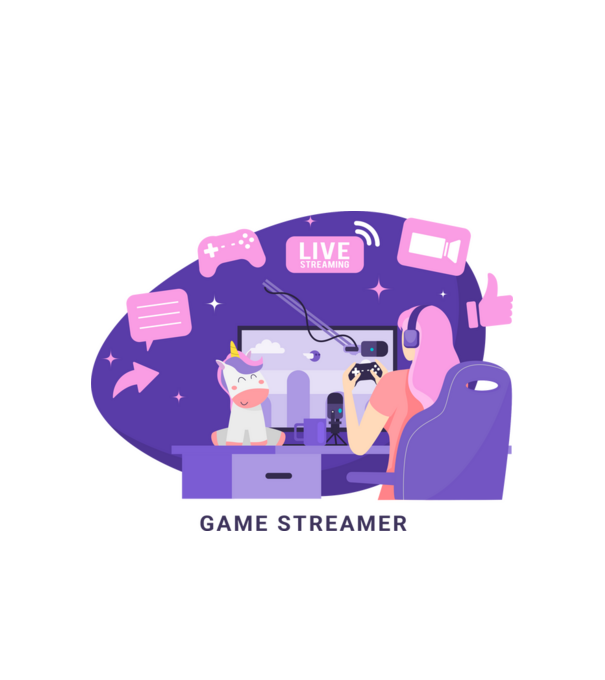 Streamer Girl minta fehér pólón