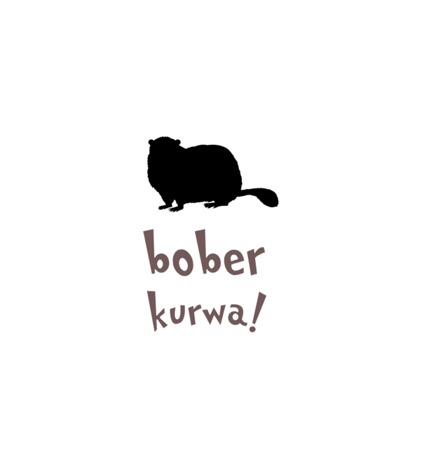 Bober Kurwa minta szürke pólón