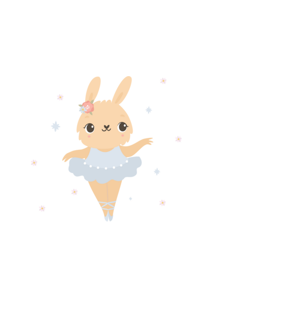 Balerina Nyuszi minta fekete pólón