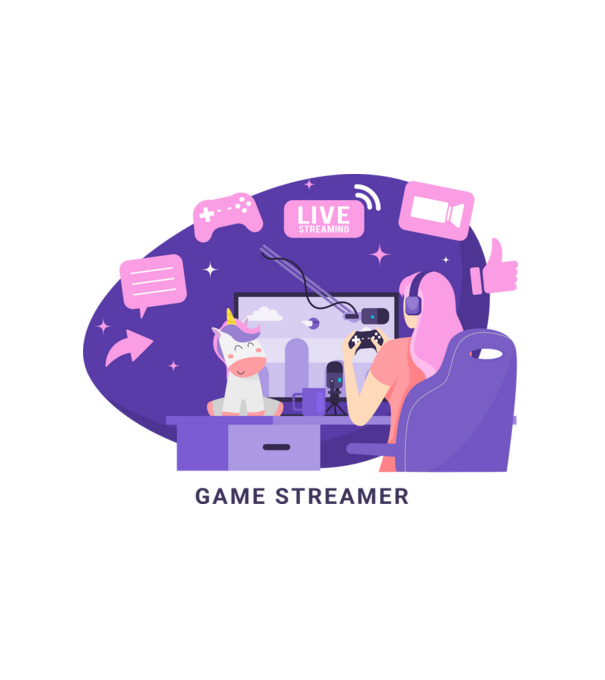 Streamer Girl minta fehér pólón