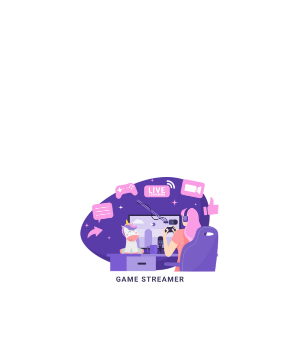 Streamer Girl minta fehér pólón