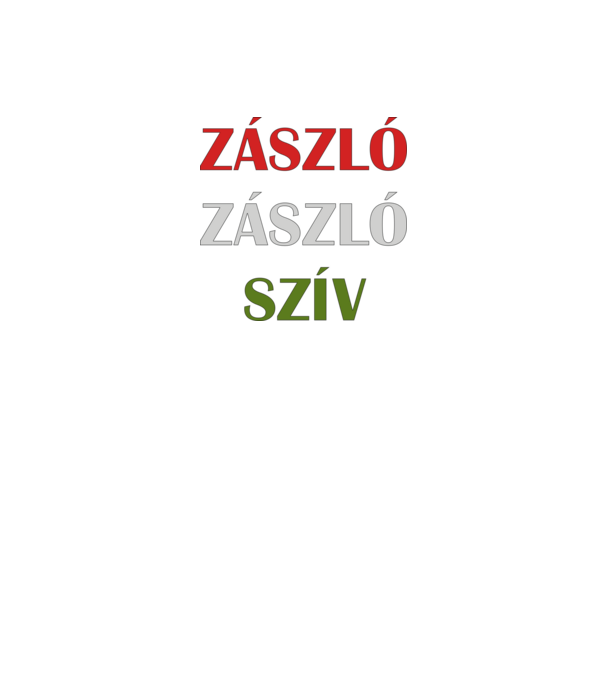 Zászló Zászló Szív minta fekete pólón
