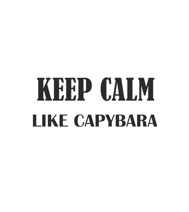 Calm Capybara szöveg minta fehér/piros pólón