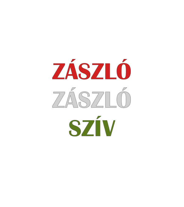 Zászló Zászló Szív minta szürke pólón