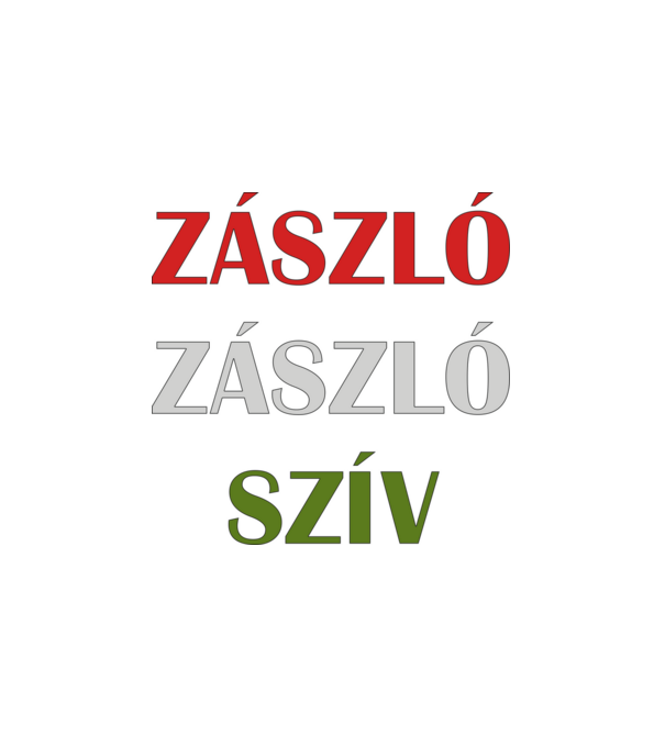 Zászló Zászló Szív minta fehér pólón