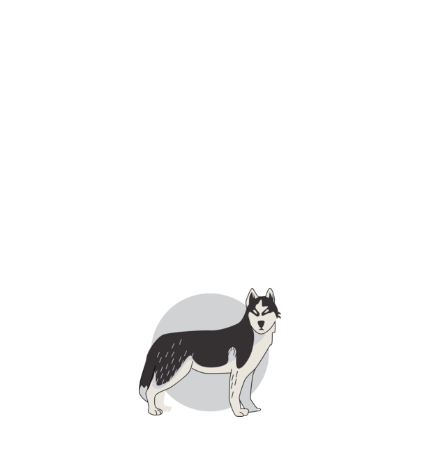 Husky Kutya minta fehér pólón