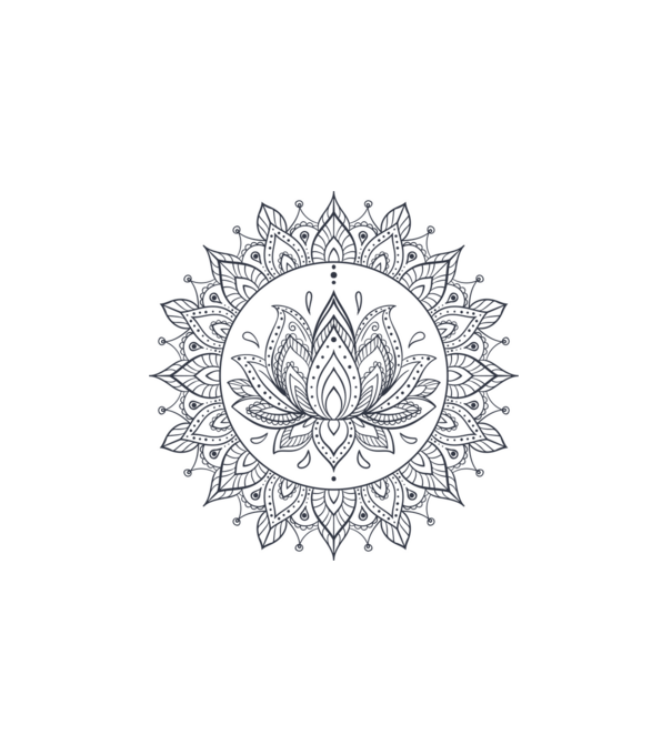 Mandala minta fehér pólón