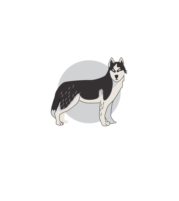 Husky Kutya minta fehér pólón