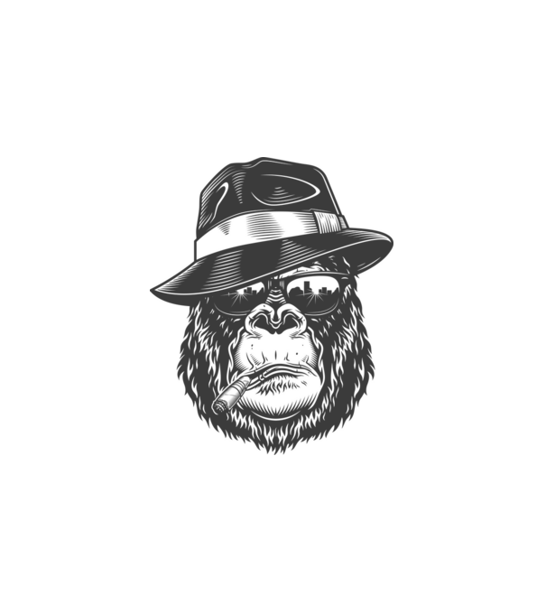Maffia Gorilla minta fehér pólón