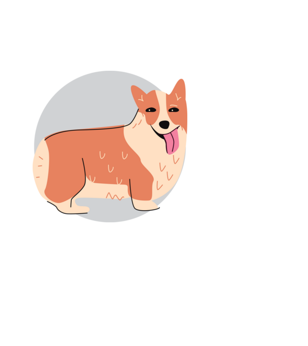 Corgi Kutya minta fehér pólón