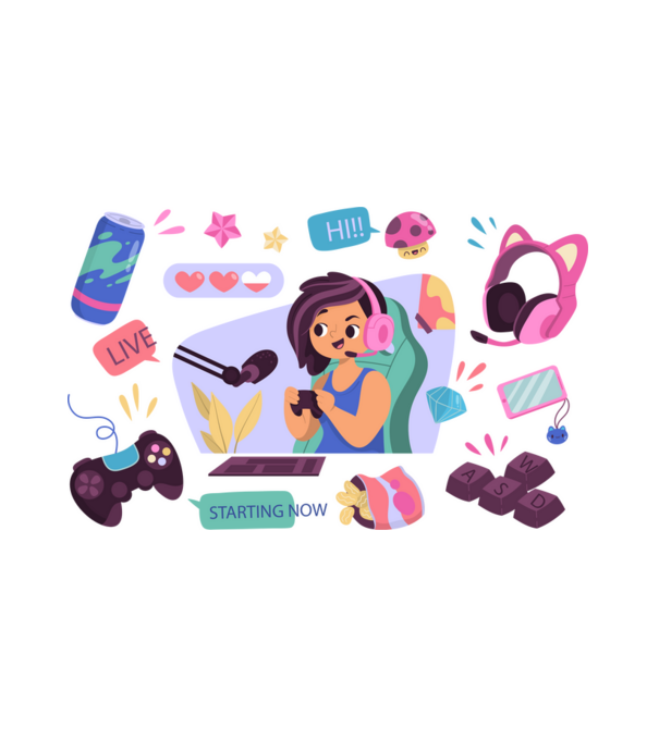 Gamer Girl minta fehér pólón