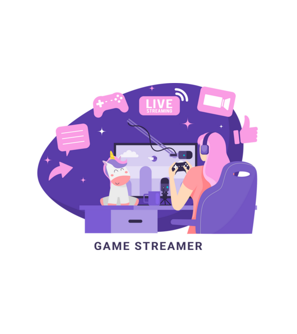 Streamer Girl minta fehér pólón