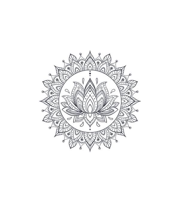 Mandala minta fehér pólón