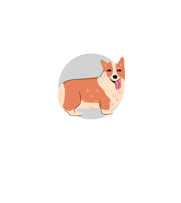 Corgi Kutya minta szürke pólón