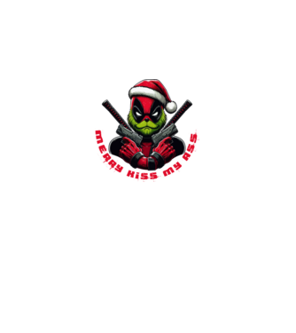 Deadpool Grinch Merry kiss my ass minta fehér pólón