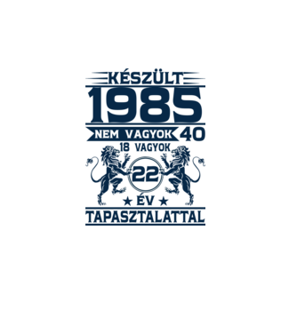 Készült 1985 minta fehér pólón