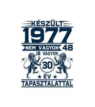 Készült 1977 minta fehér pólón