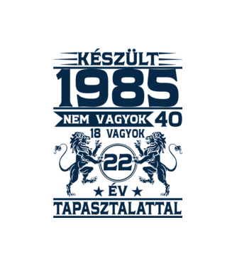Készült 1985 minta fehér pólón