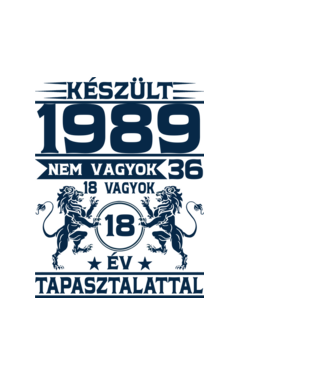 Készült 1989 minta fehér pólón