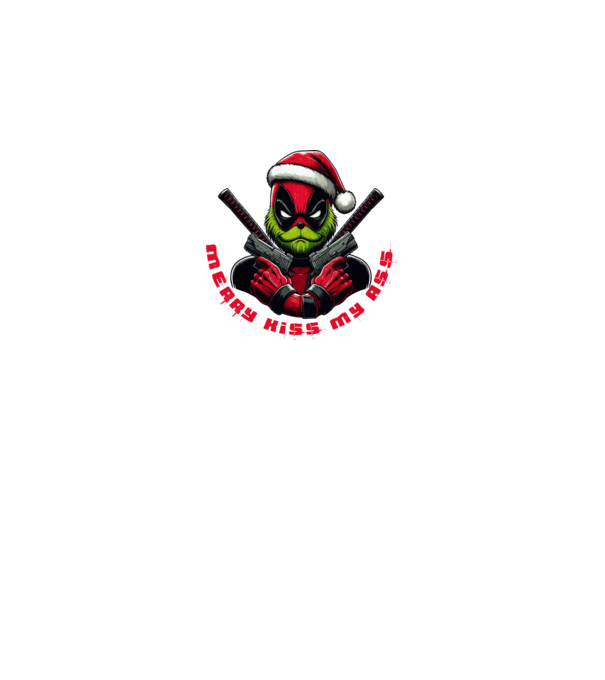 Deadpool Grinch Merry kiss my ass minta királykék pólón