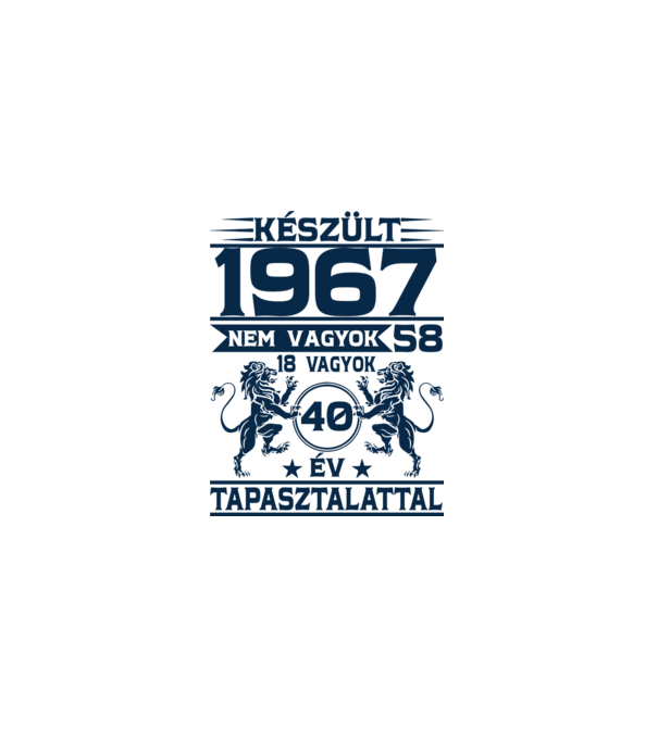 Készült 1967 minta fehér pólón