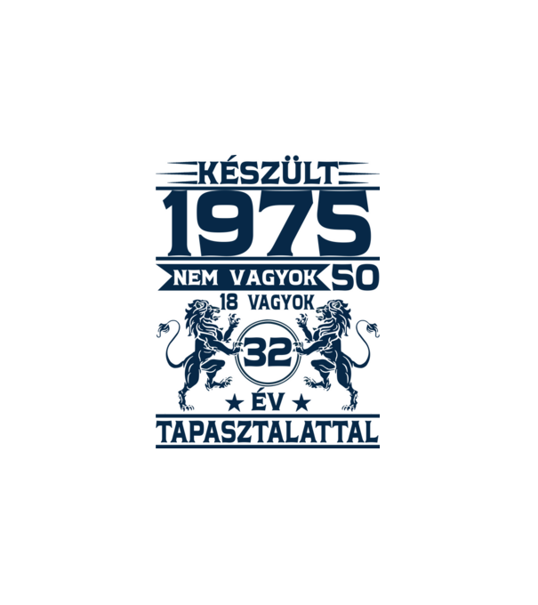 Készült 1975 minta fehér pólón