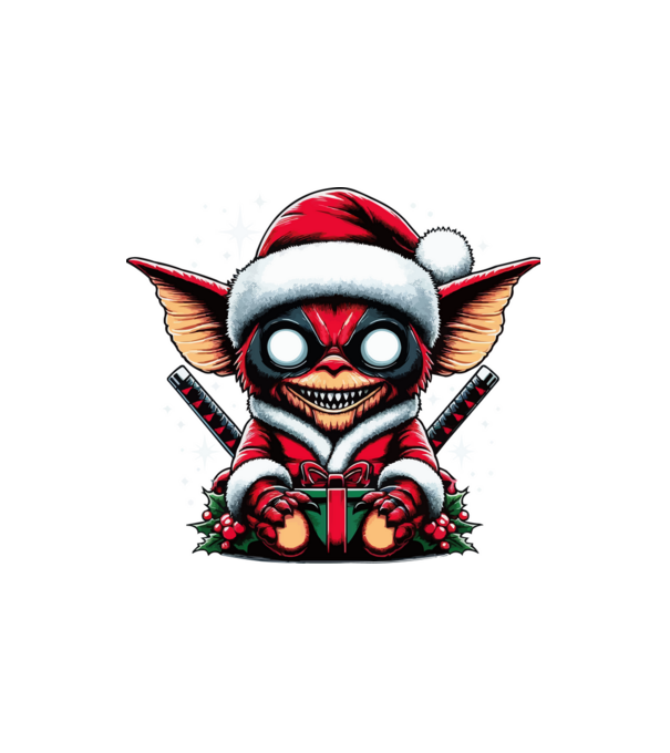 Gremlin minta fehér pólón