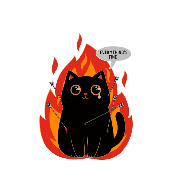 Everything's Fine minta fehér pólón
