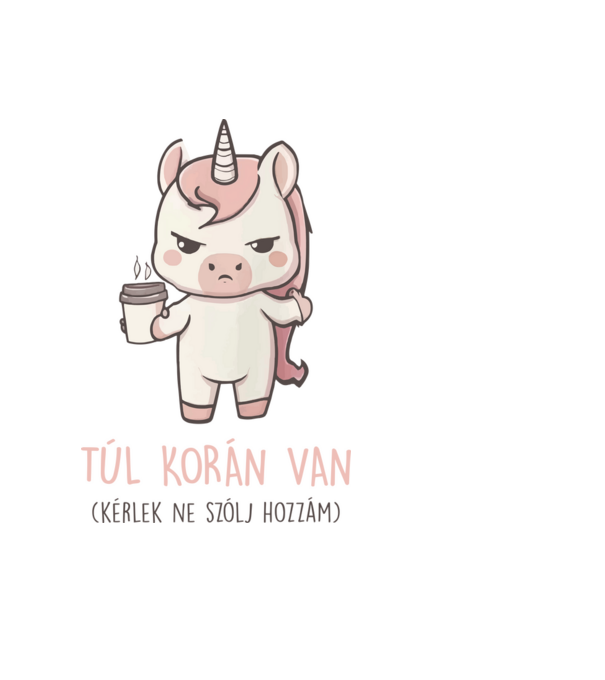 Túl korán minta fekete pólón