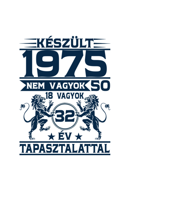 Készült 1975 minta világoskék pólón
