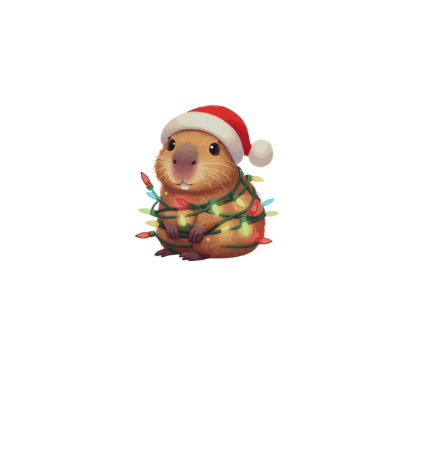 Karácsonyi Capybara minta fekete pólón