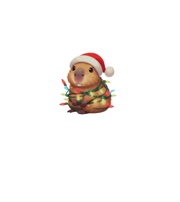 Karácsonyi Capybara minta fekete pólón