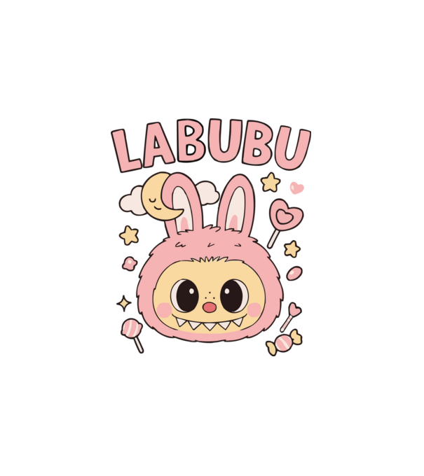 Labubu minta fehér pólón