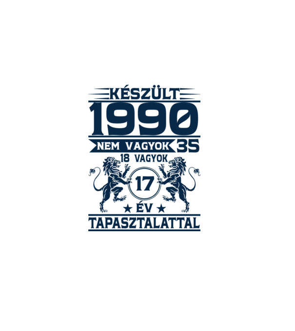 Készült 1990 minta szürke pólón
