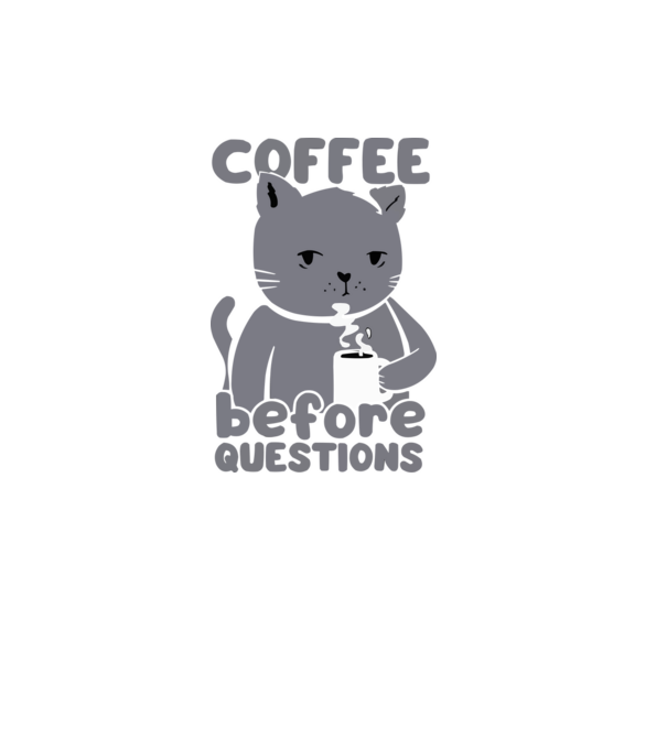 Coffee before questions minta fekete pólón