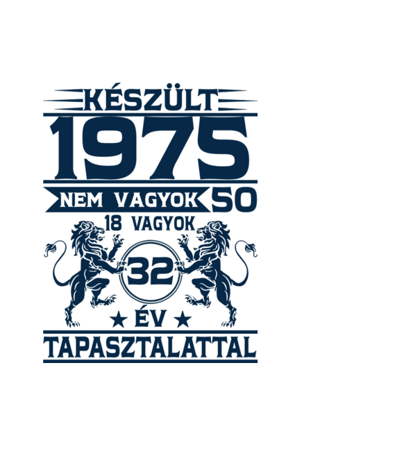 Készült 1975 minta fekete pólón