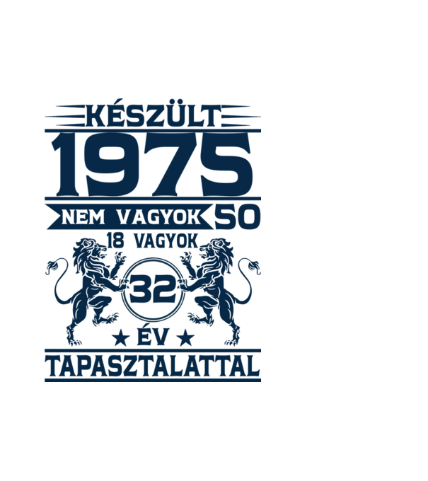 Készült 1975 minta fehér pólón