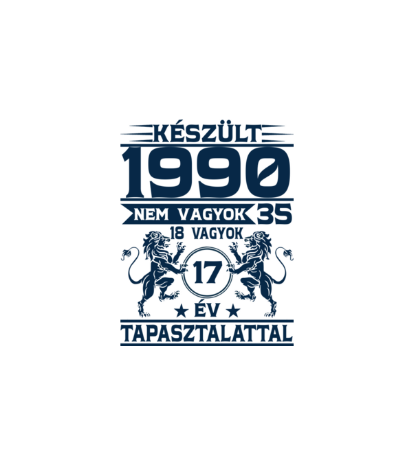 Készült 1990 minta fehér pólón
