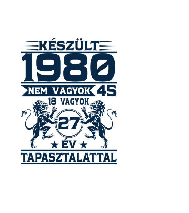 Készült 1980 minta világoskék pólón