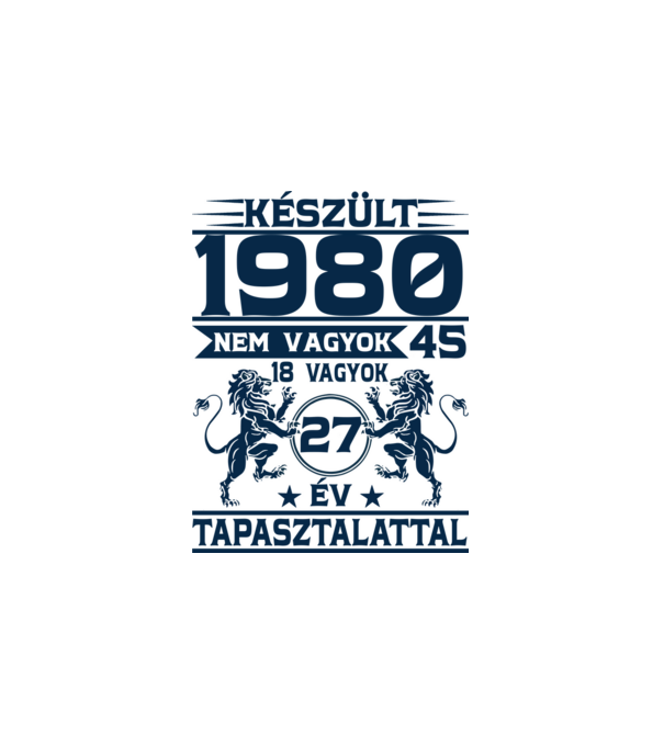 Készült 1980 minta fehér pólón