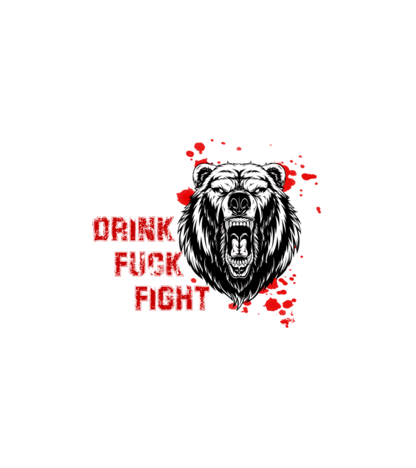 Drink F*ck Fight minta fehér pólón
