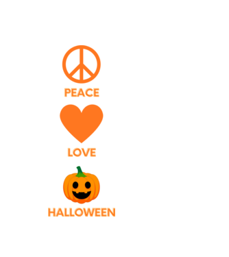 Peace Love Halloween minta fekete pólón