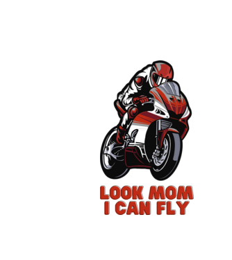Look Mom, I can fly motoros minta fehér pólón