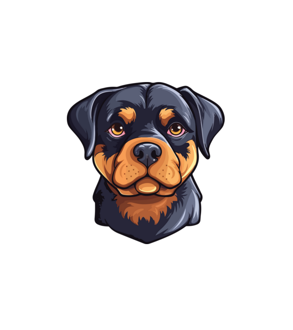 Rottweiler minta fehér pólón