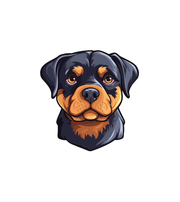 Rottweiler minta fehér pólón