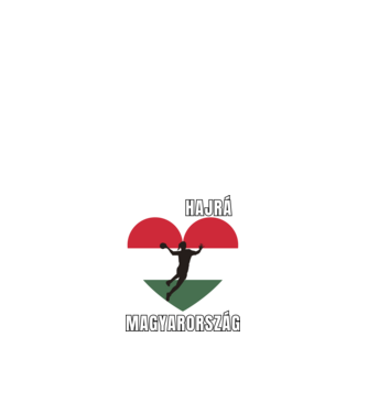 Kézilabda, Hajrá Magyarország, Magyar szív, Szurkolói design minta fehér pólón